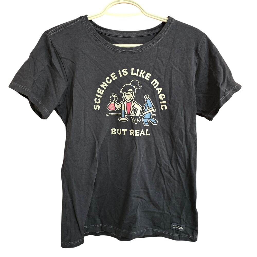 Life Is Good Science Is Like Magic But Real STEM Womens Tee‎ Small